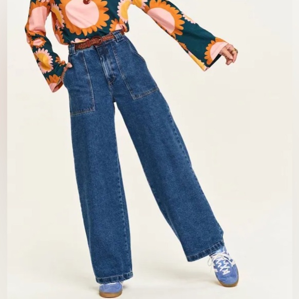 Lucy and Yak Wide Leg Denim Jeans
